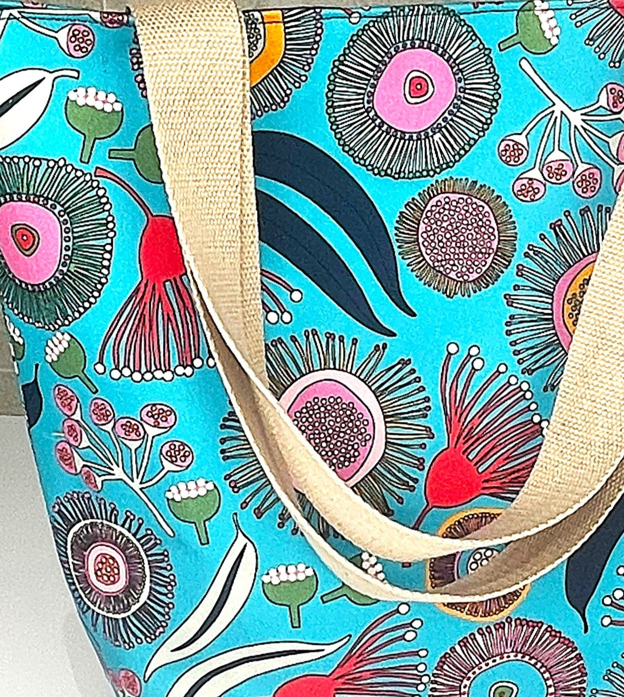 Large Australiana Teal Bag