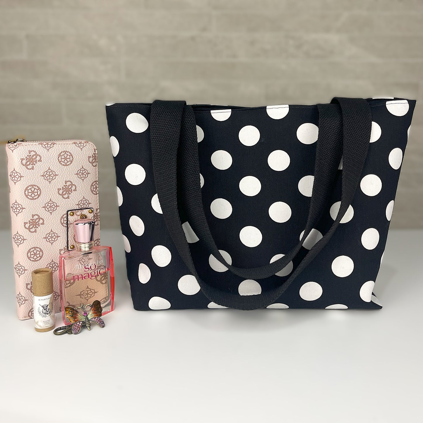 Medium Black Polka Dot Bag