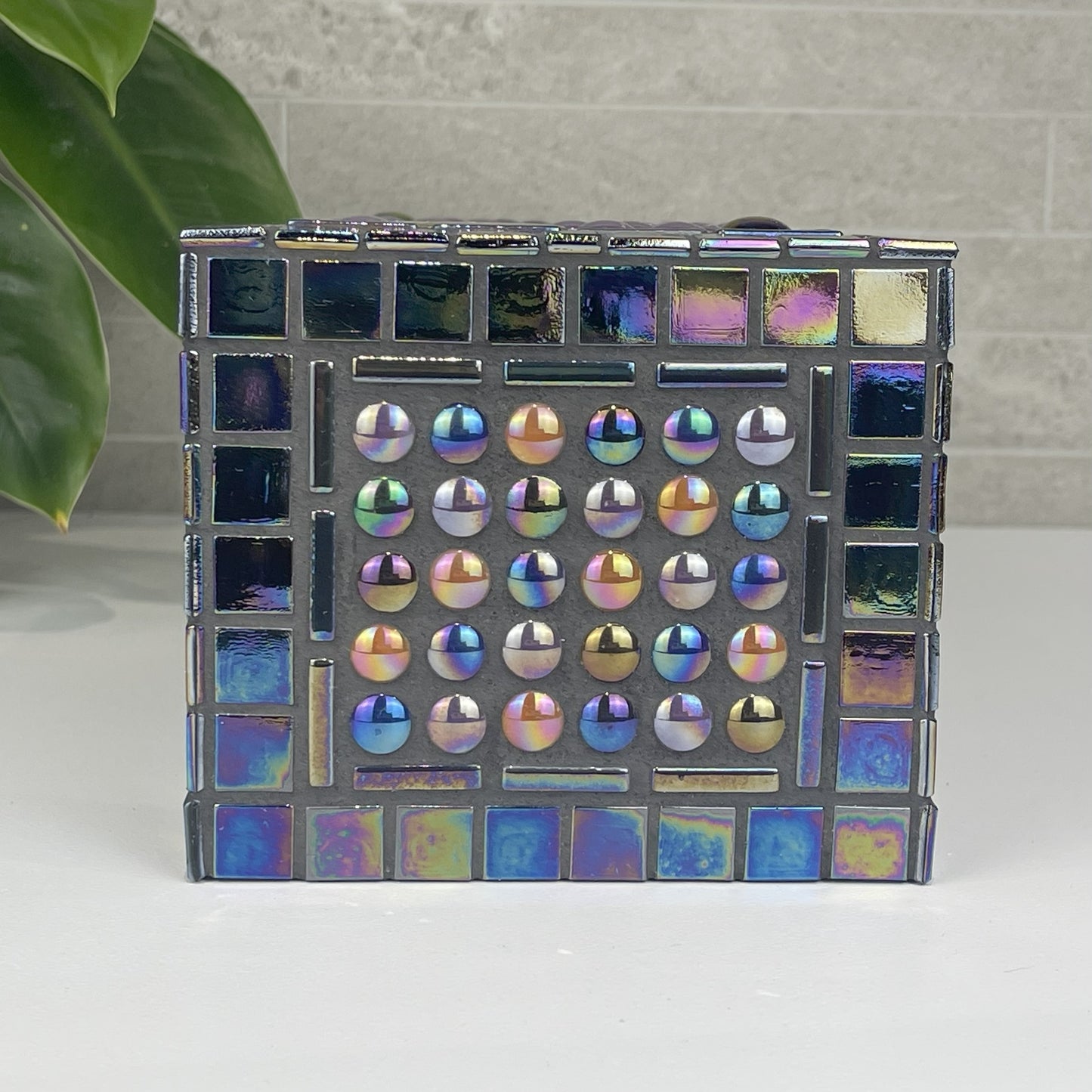 Gold, Black and Blue Tissue Box Cover