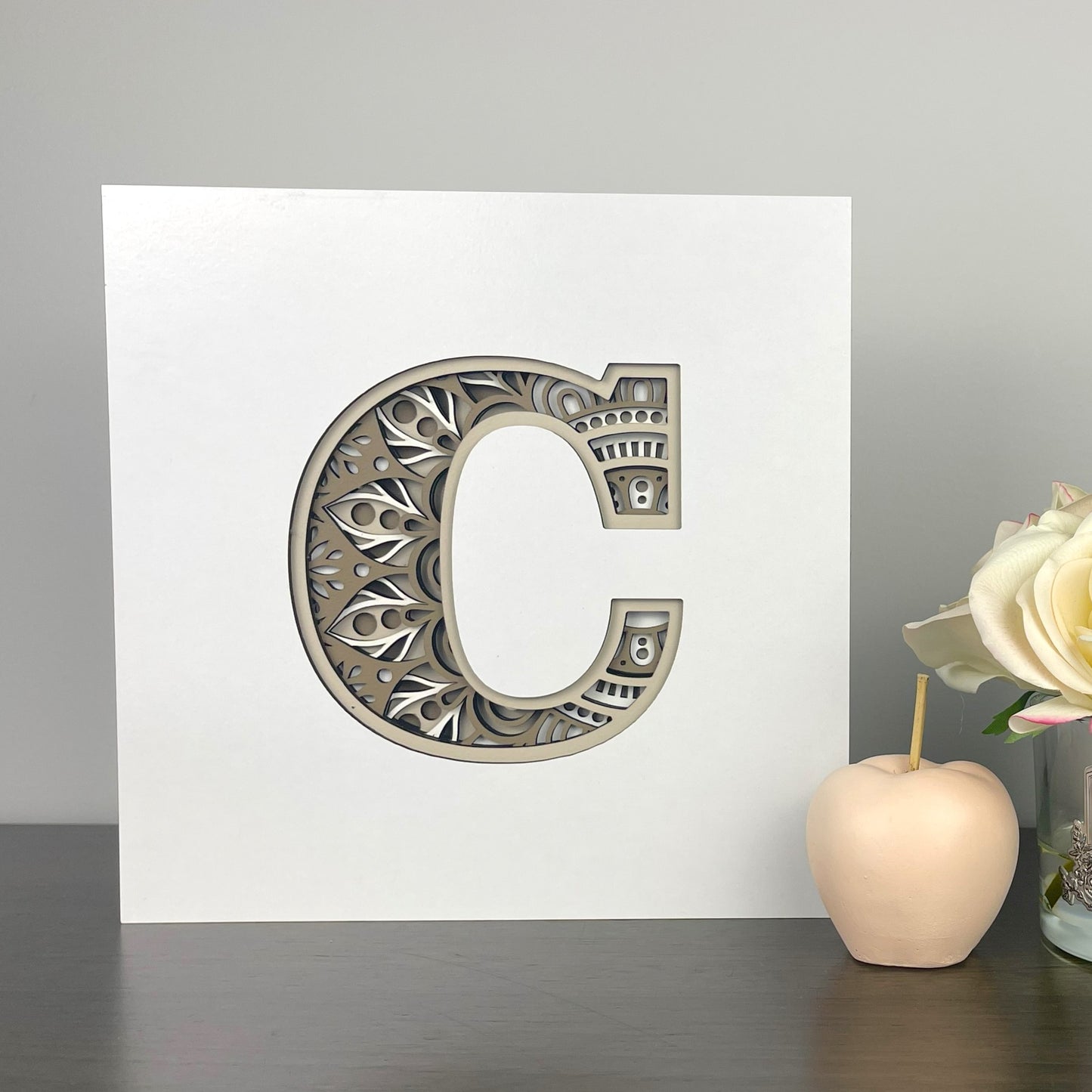 Letter C with Square Border