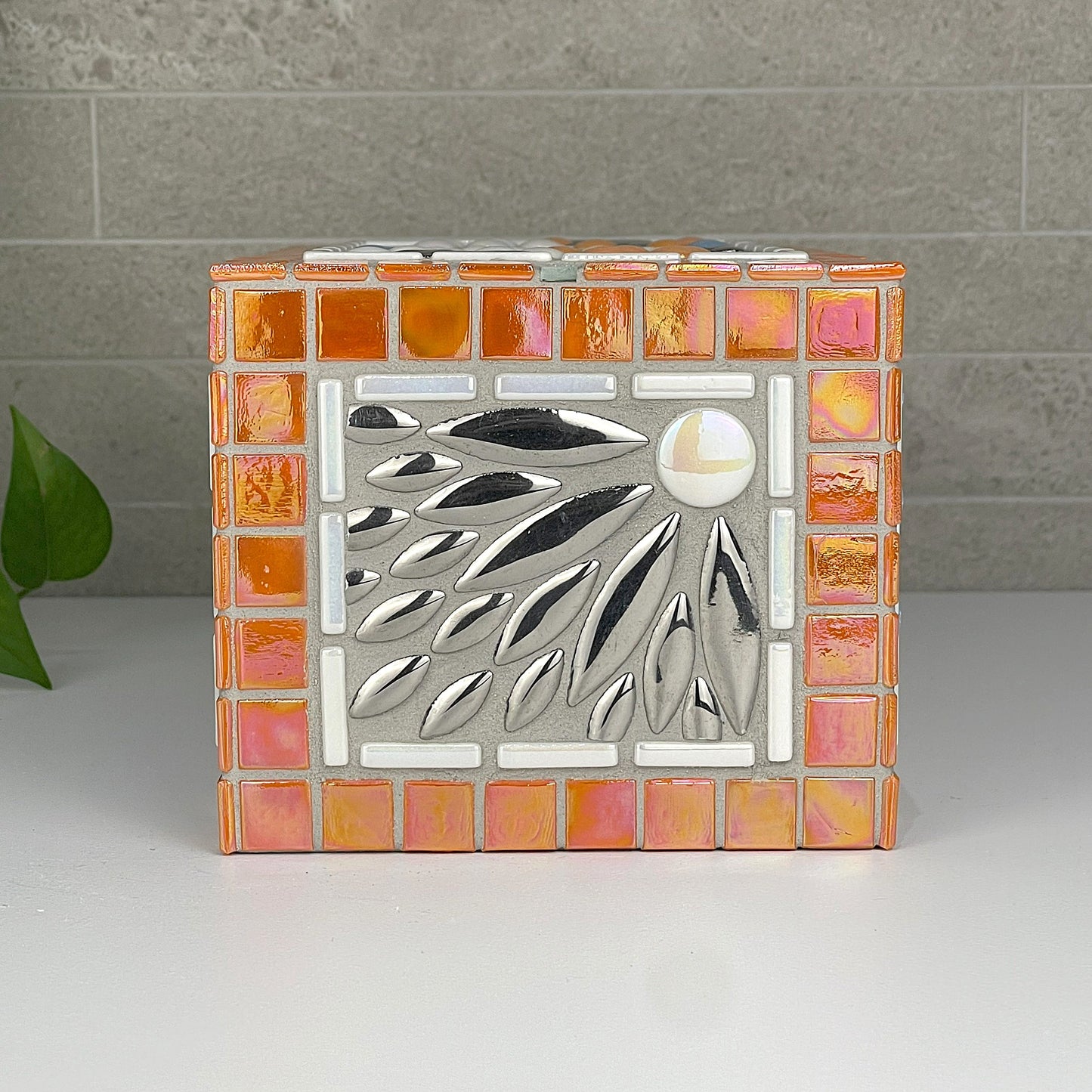 Orange and Blue Tissue Box Cover