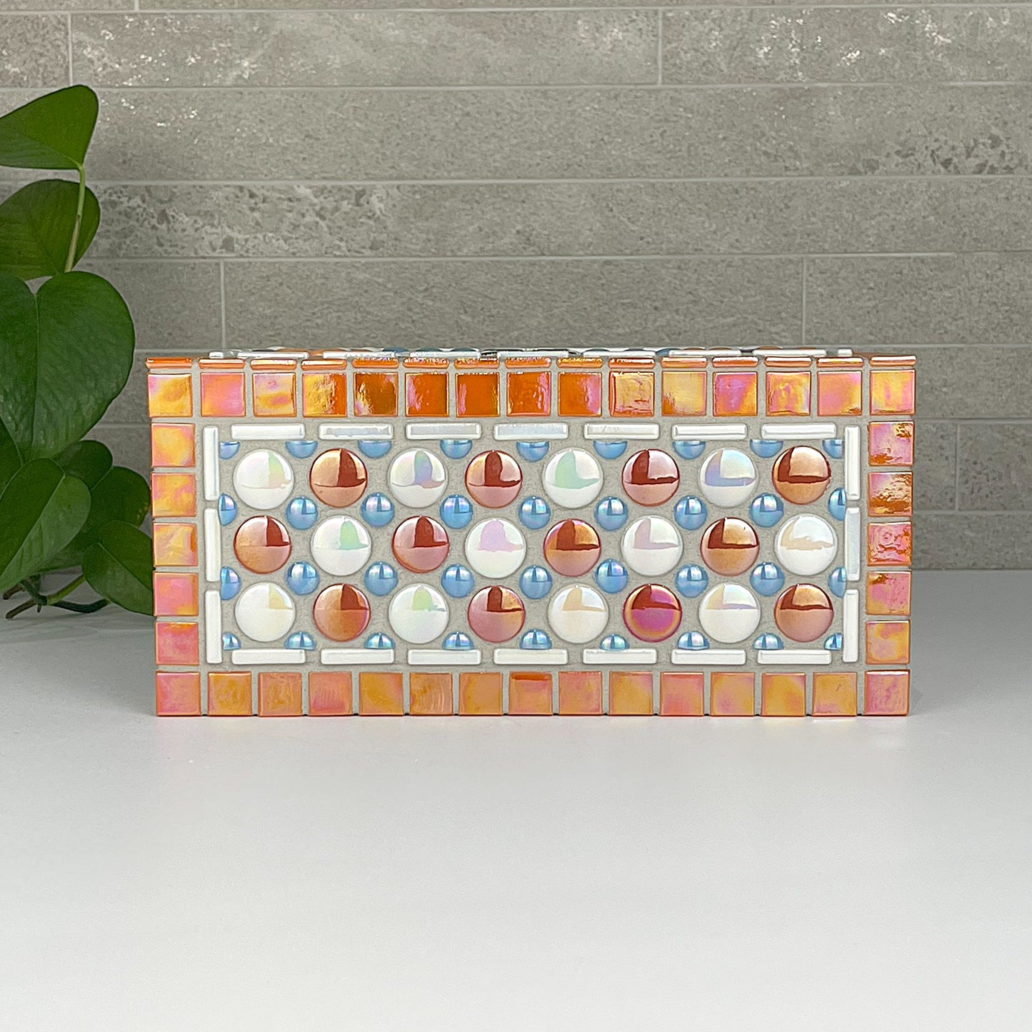 Orange and Blue Tissue Box Cover