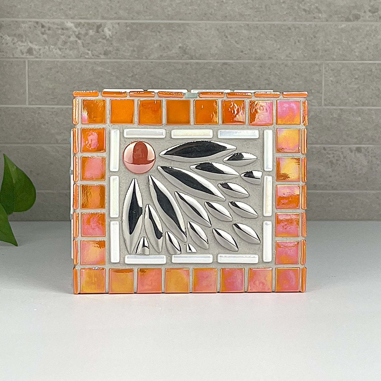 Orange and Blue Tissue Box Cover
