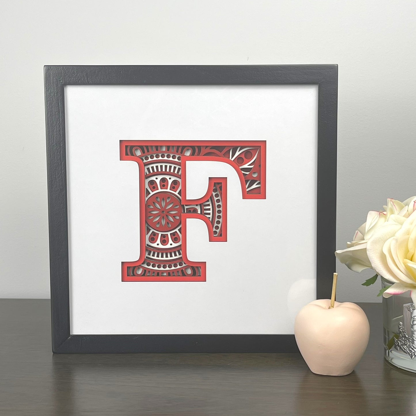 Letter F with Square Border