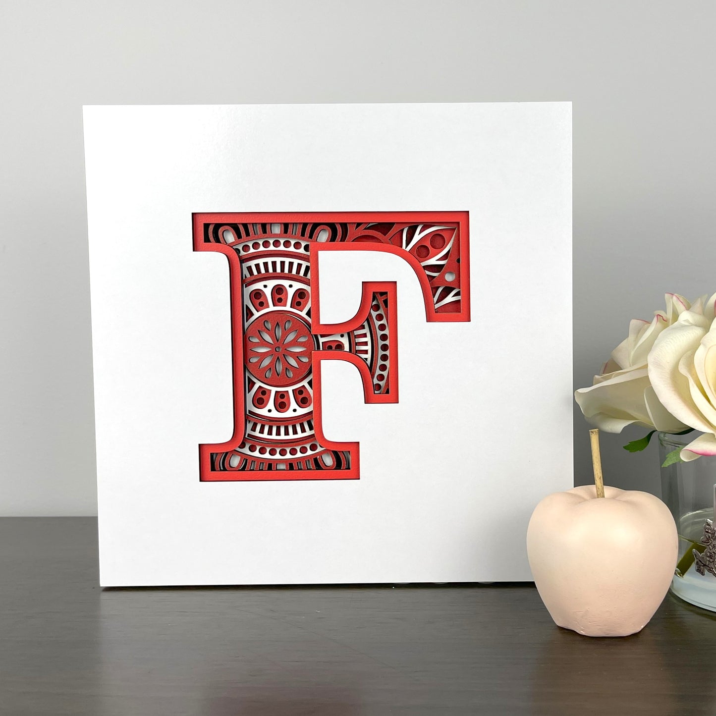 Letter F with Square Border