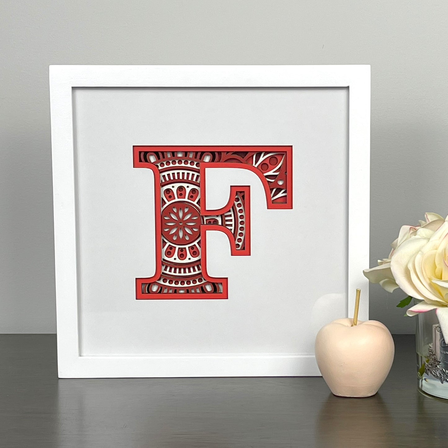 Letter F with Square Border