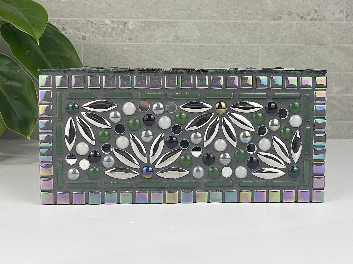 Forest Green and Grey Tissue Box Cover