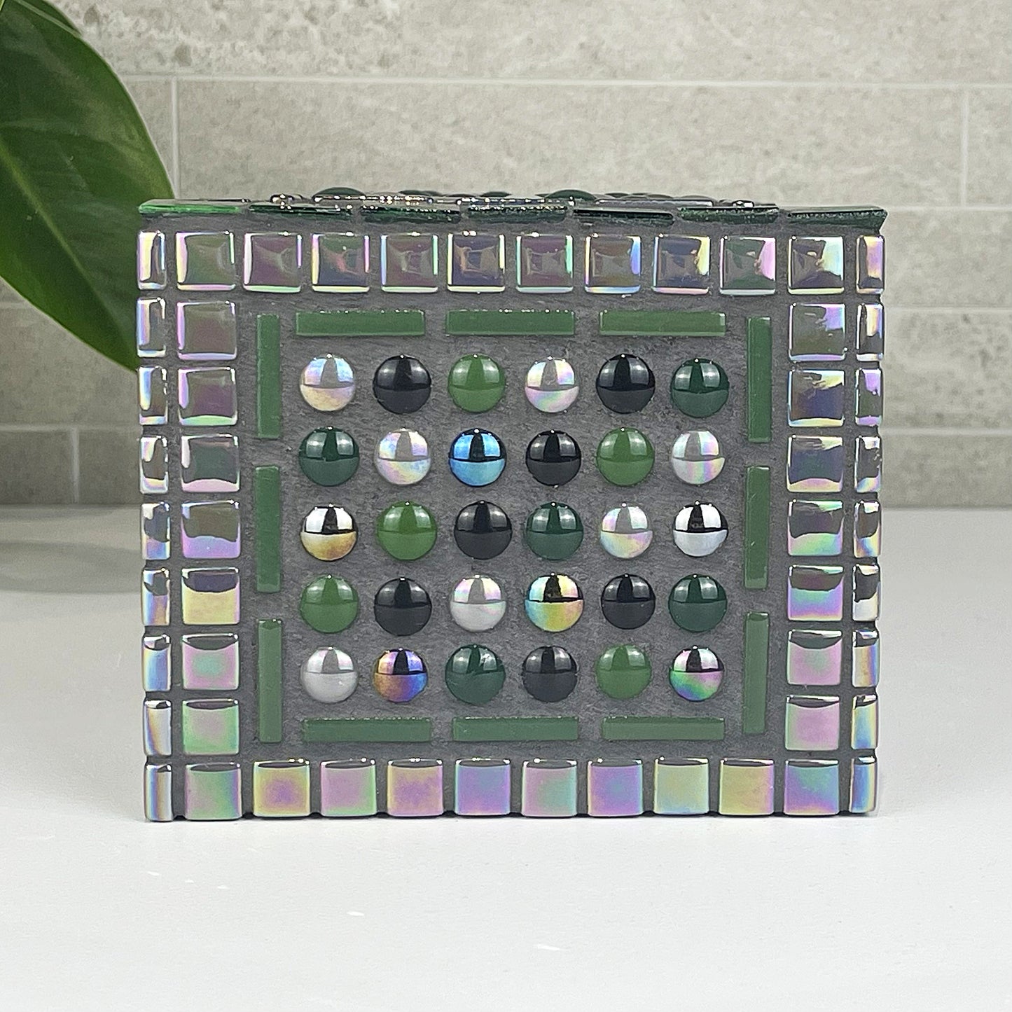 Forest Green and Grey Tissue Box Cover