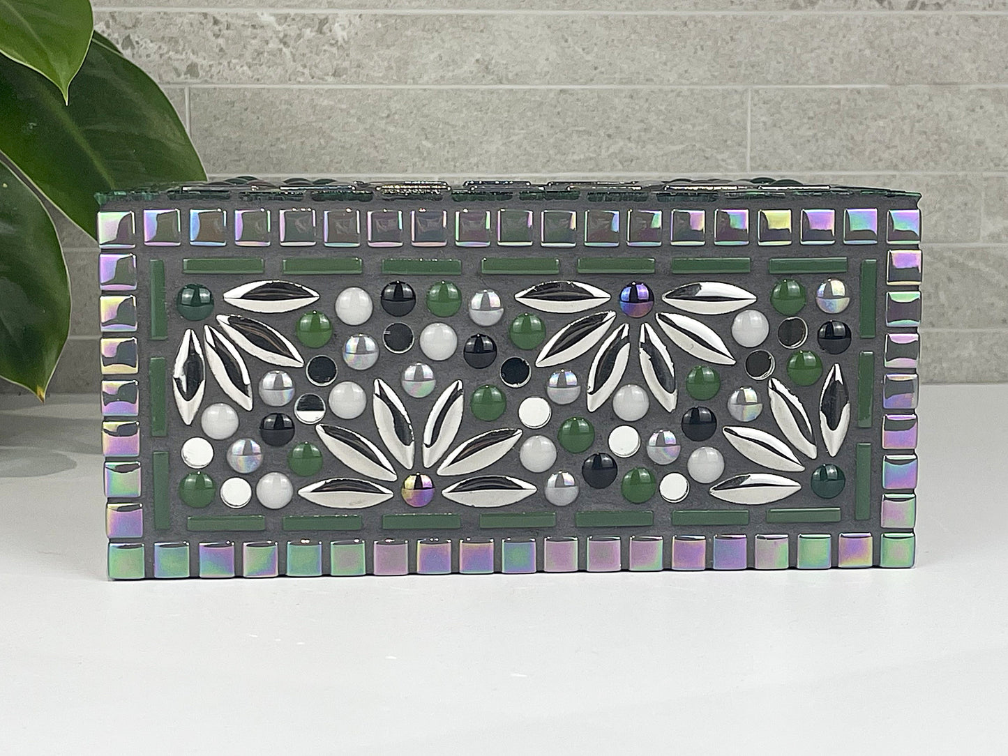 Forest Green and Grey Tissue Box Cover