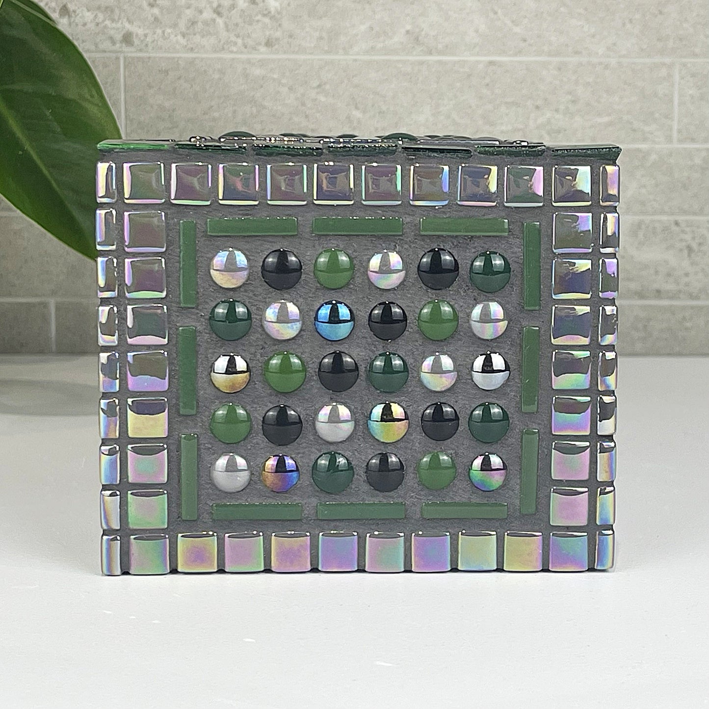 Forest Green and Grey Tissue Box Cover