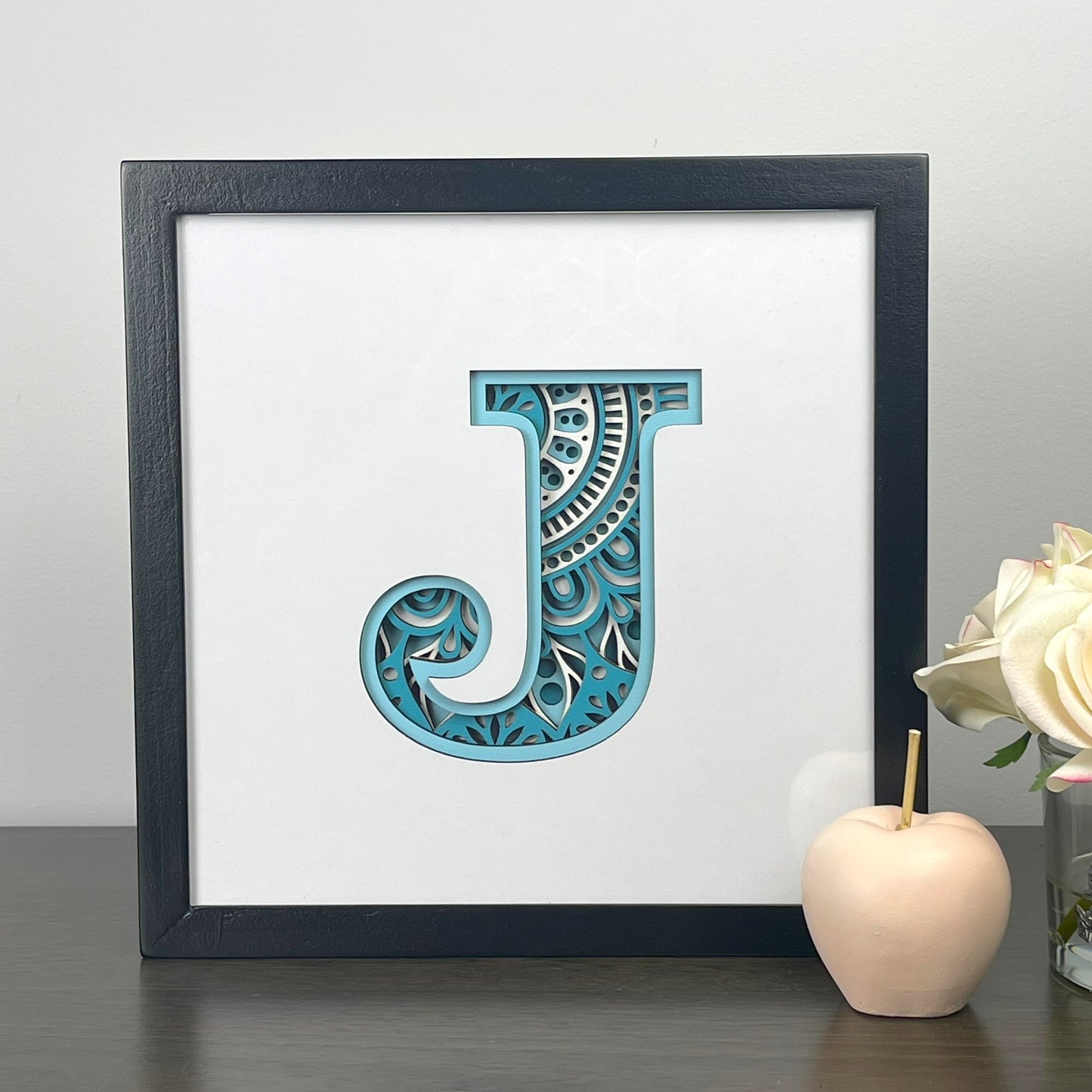 Letter J with Square Border