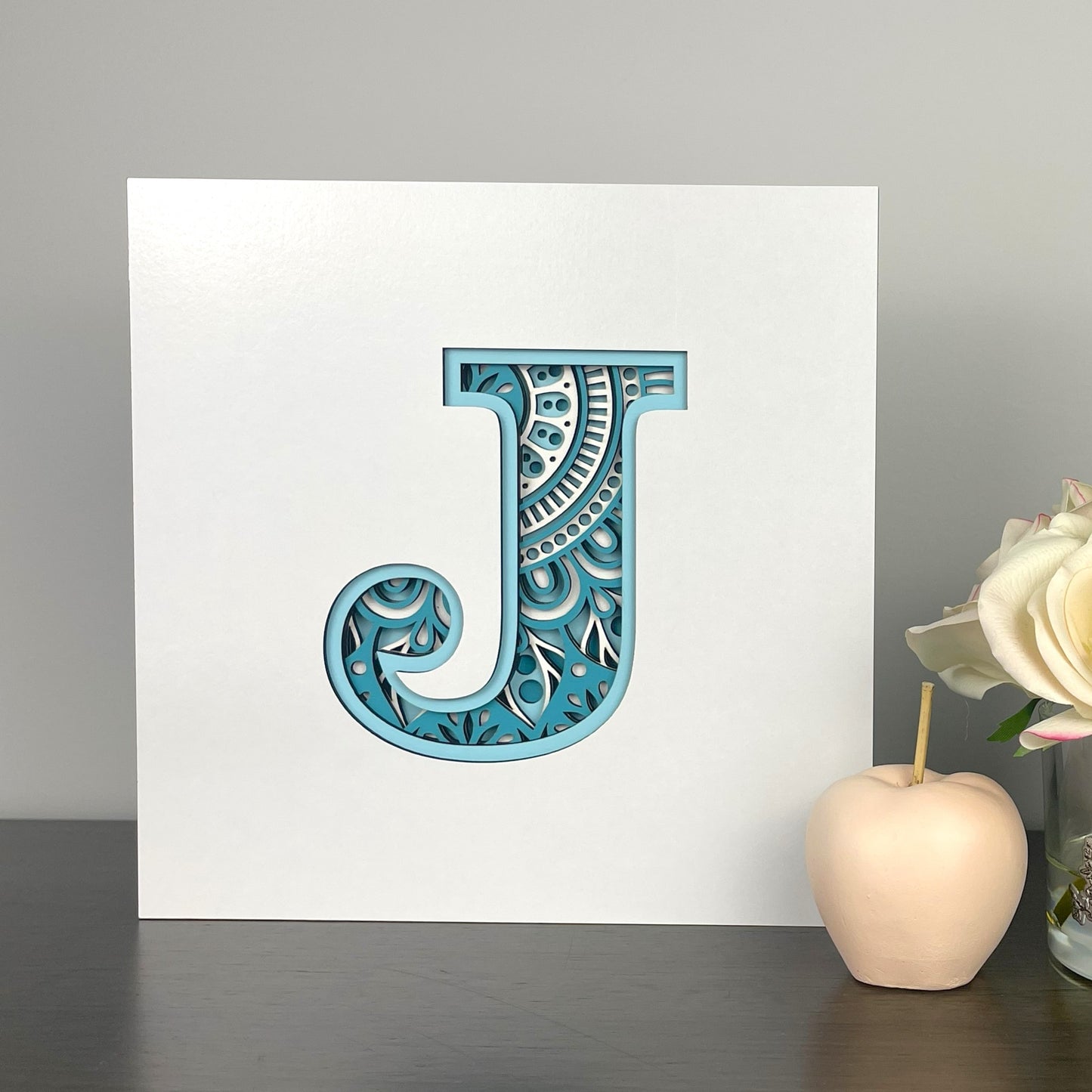 Letter J with Square Border