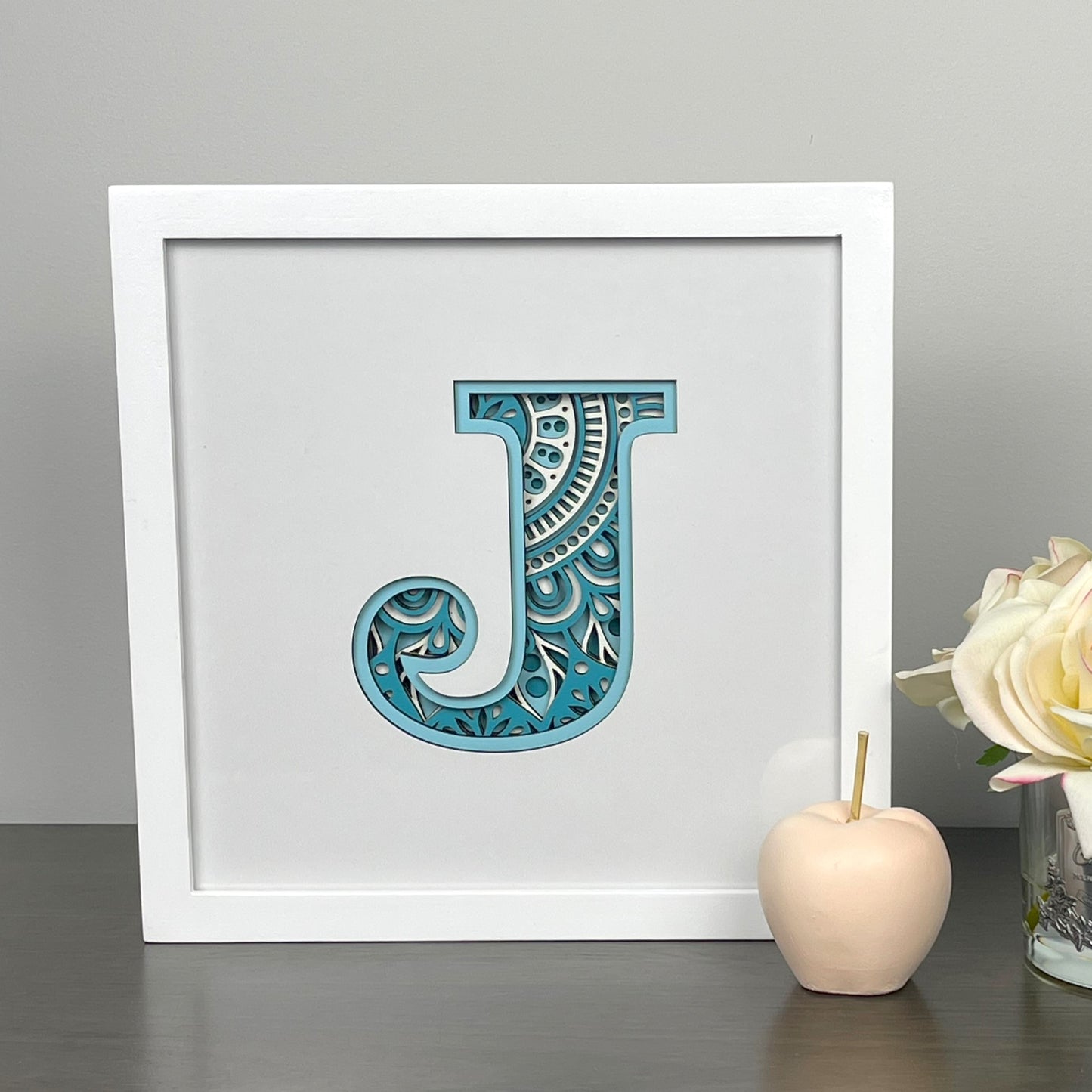 Letter J with Square Border
