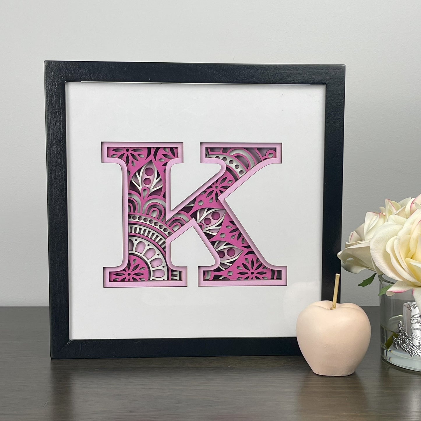 Letter K with Square Border