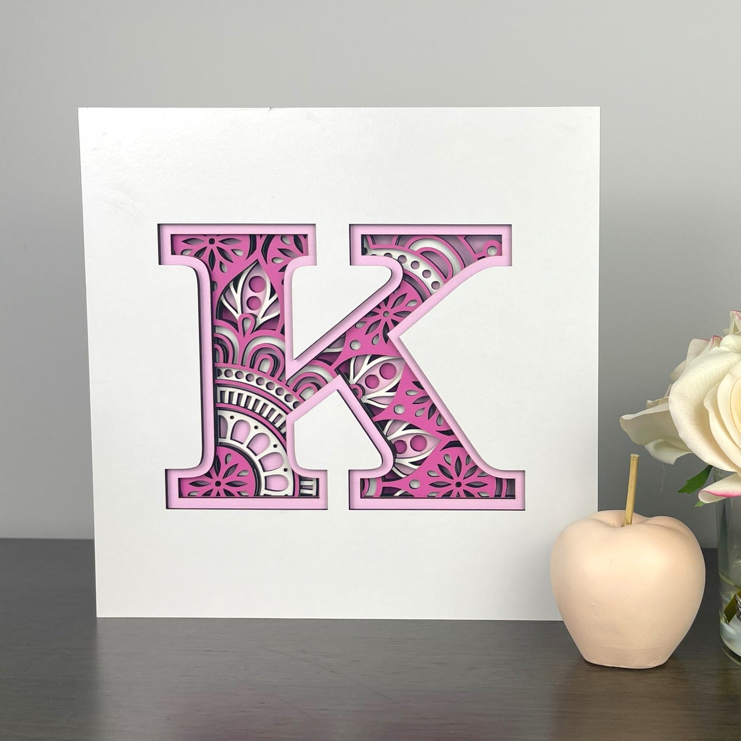 Letter K with Square Border
