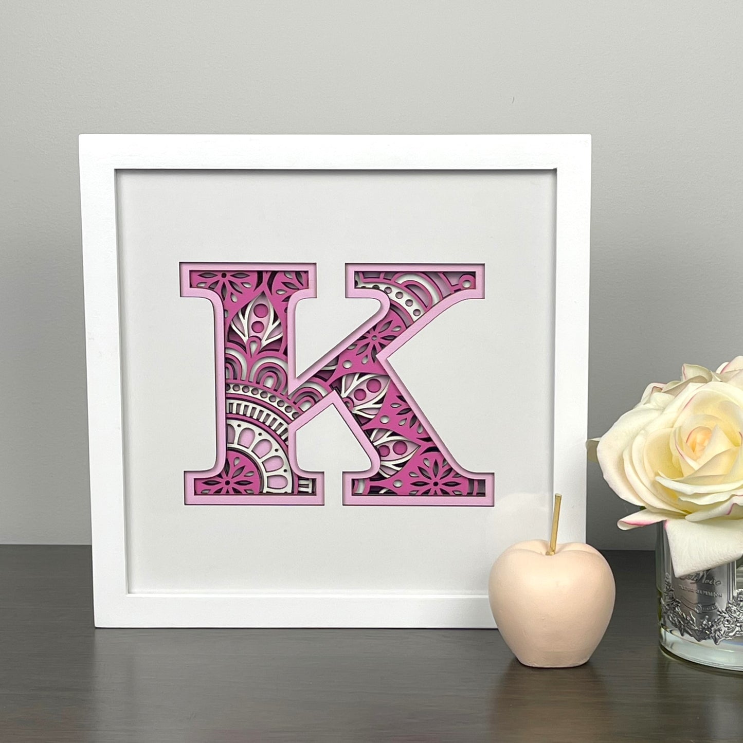 Letter K with Square Border
