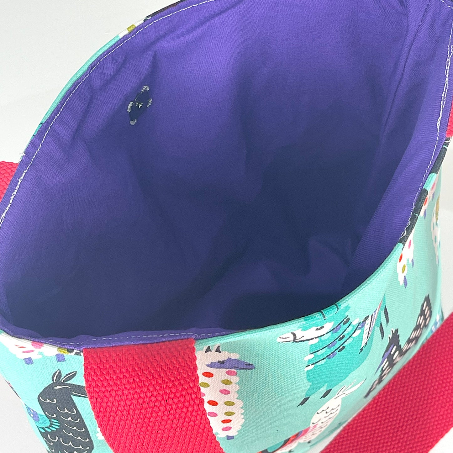 Small Teal Llama Bag