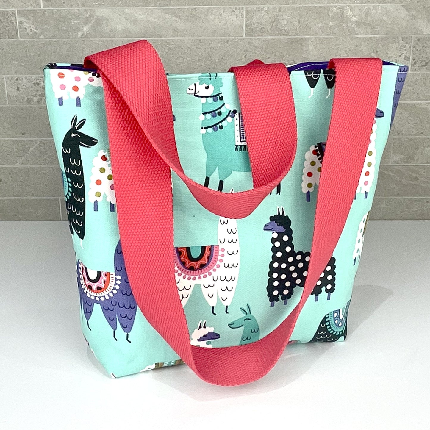 Small Teal Llama Bag