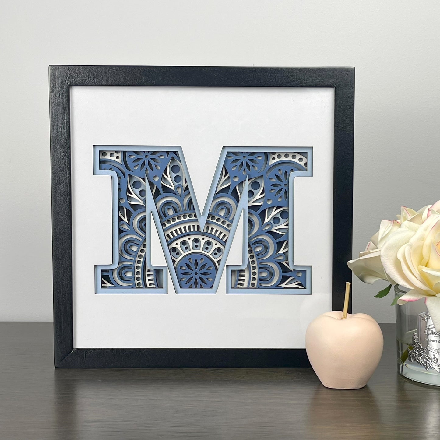 Letter M with Square Border