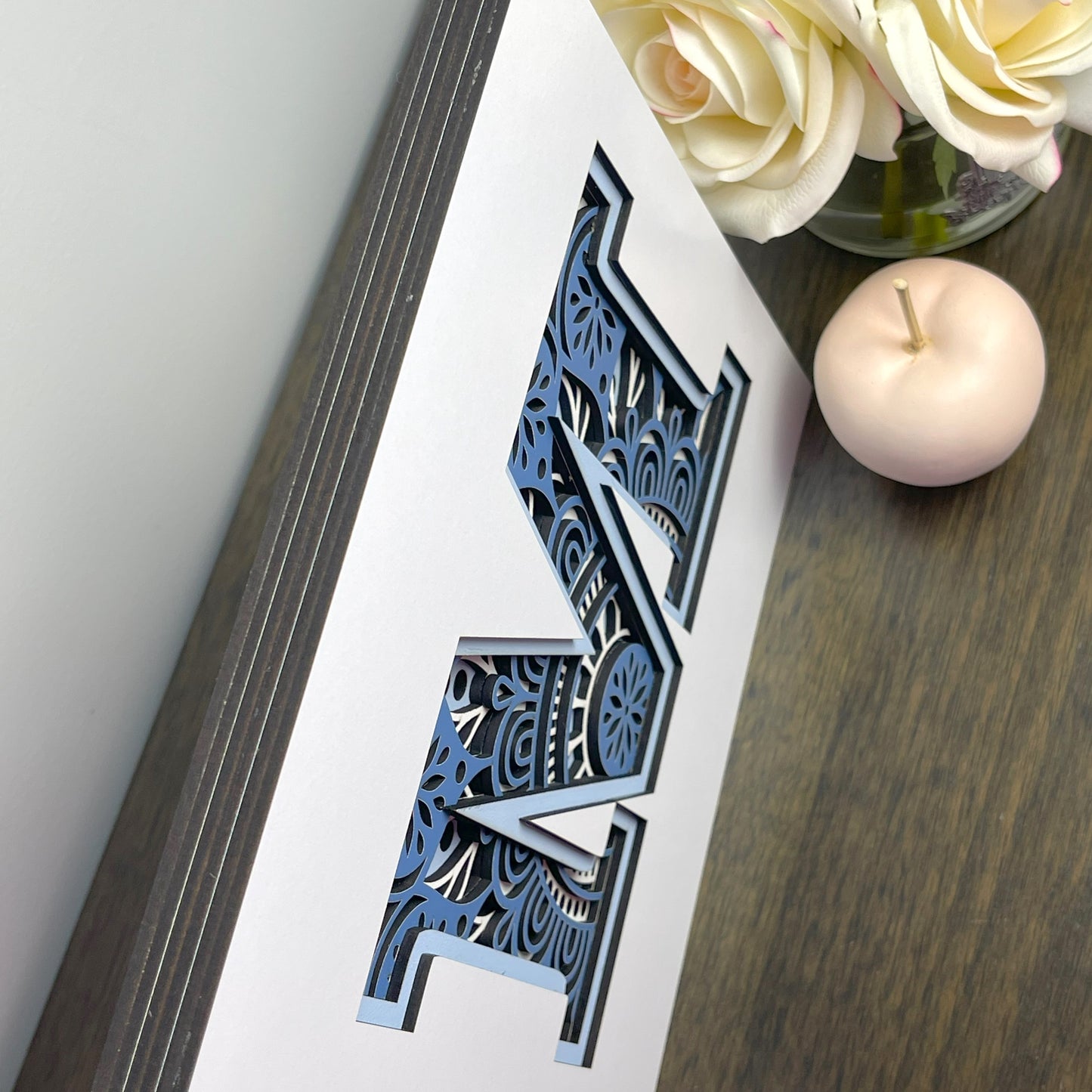 Letter M with Square Border