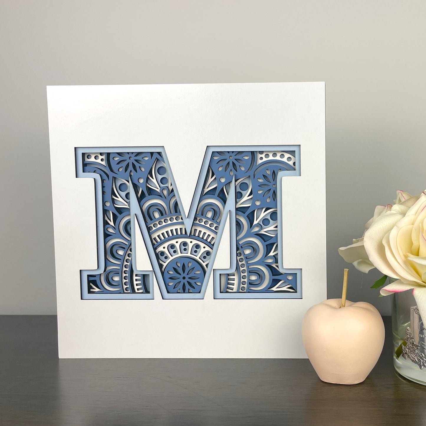 Letter M with Square Border