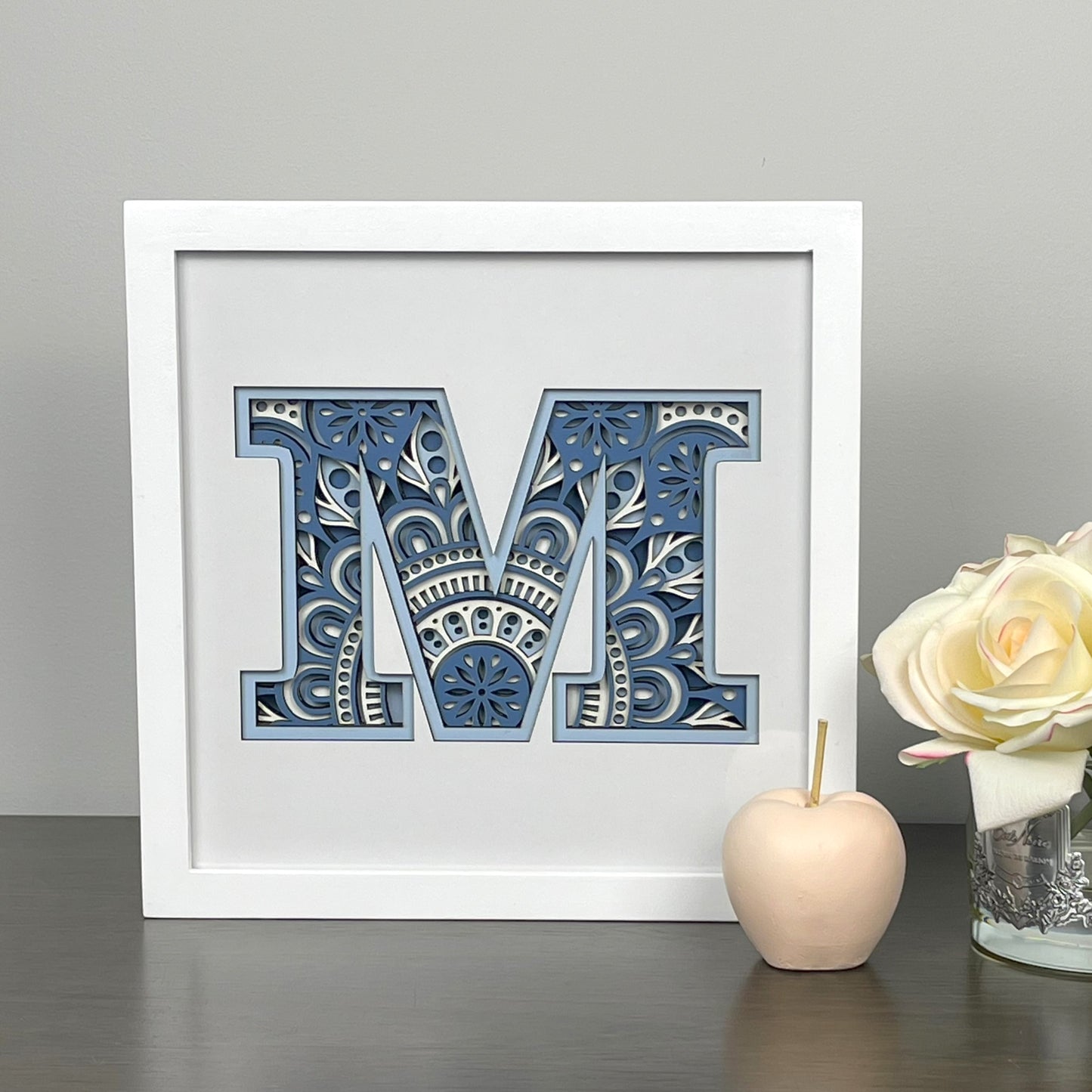 Letter M with Square Border