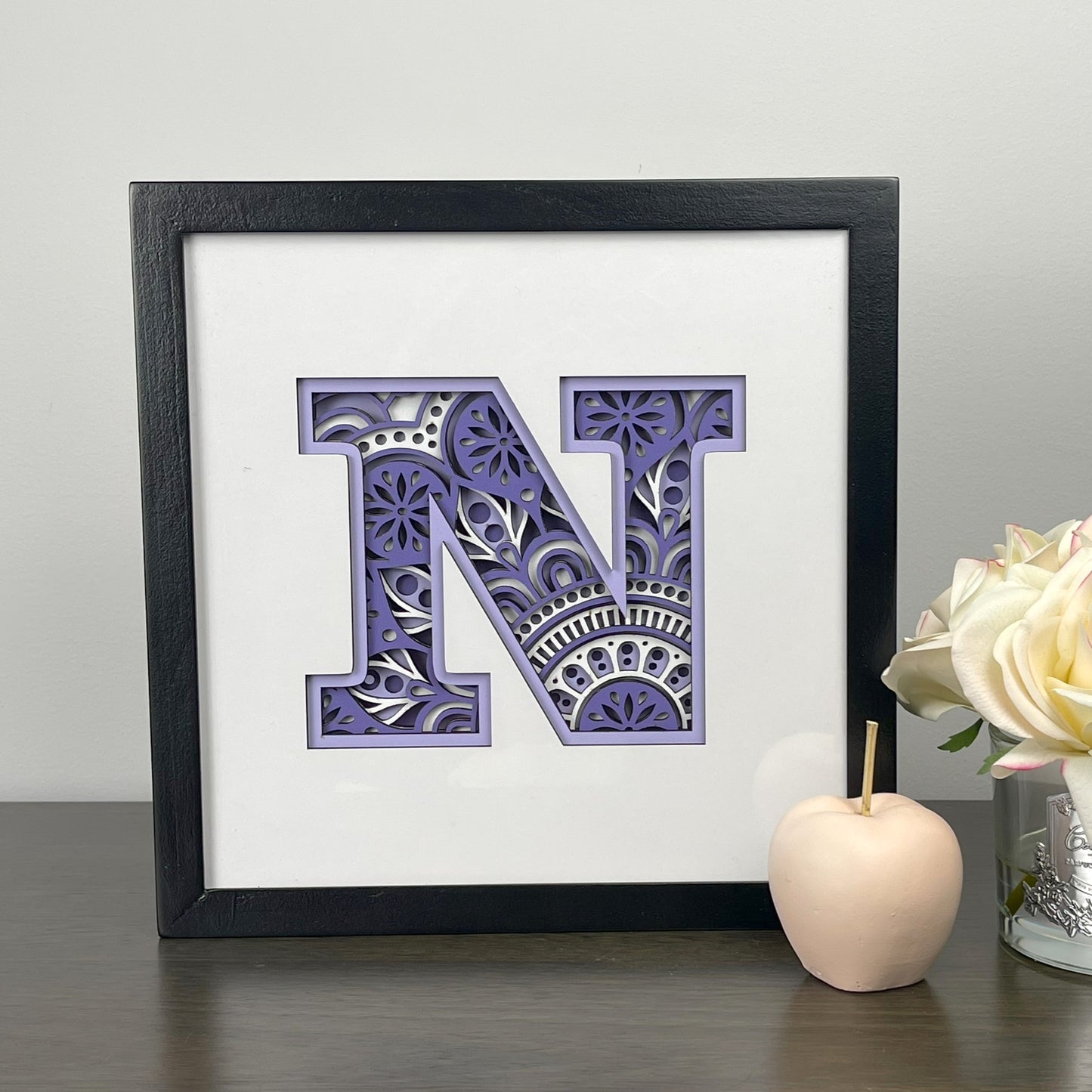 Letter N with Square Border