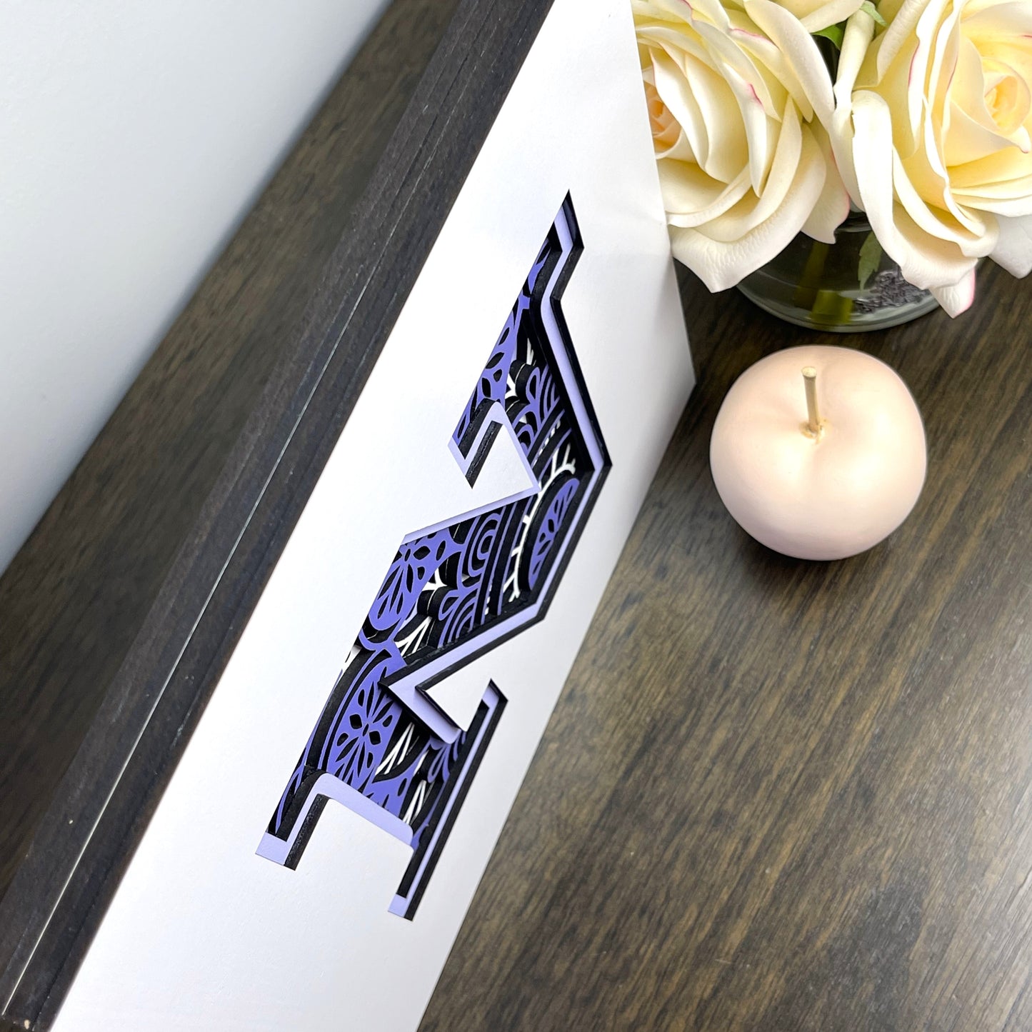 Letter N with Square Border