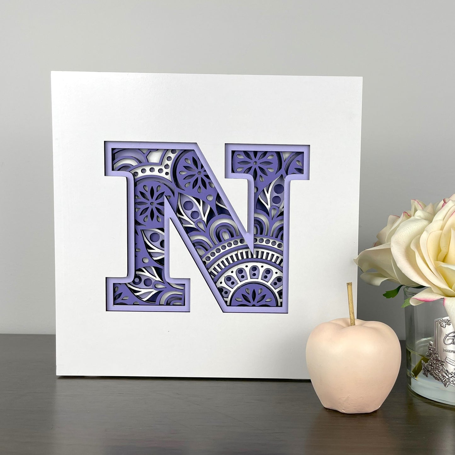 Letter N with Square Border
