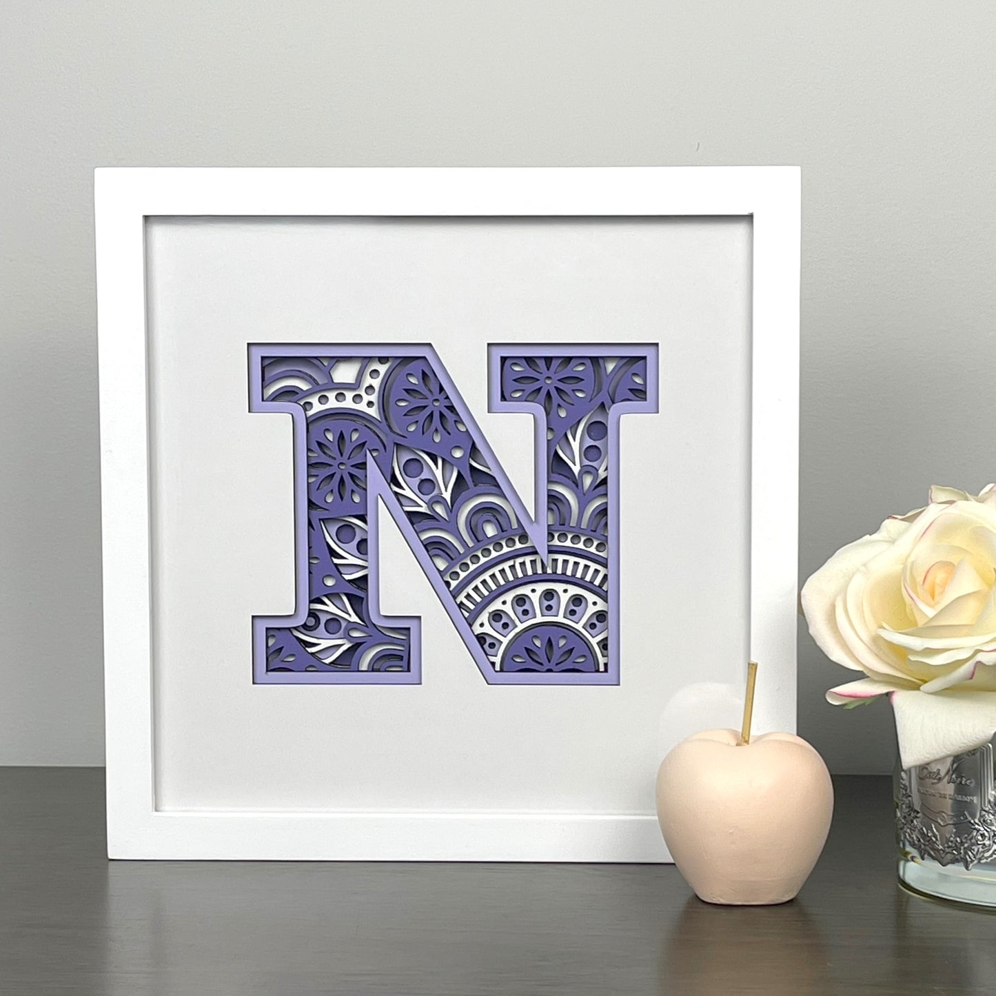 Letter N with Square Border