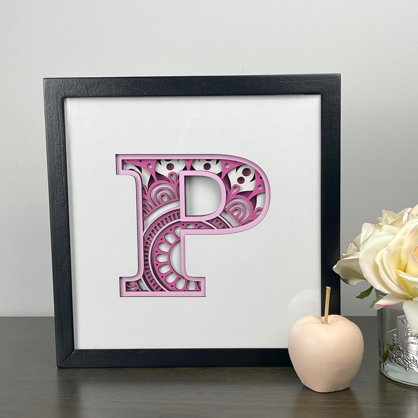 Letter P with Square Border