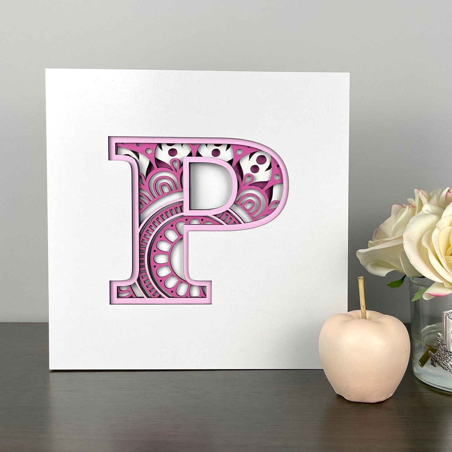 Letter P with Square Border
