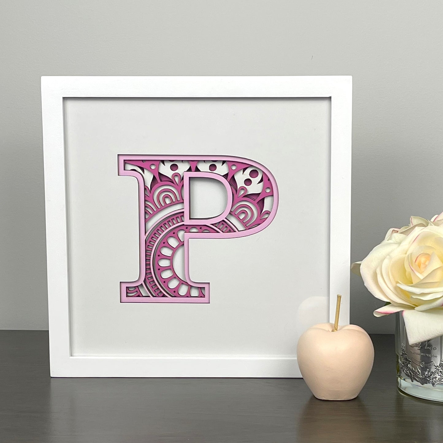 Letter P with Square Border