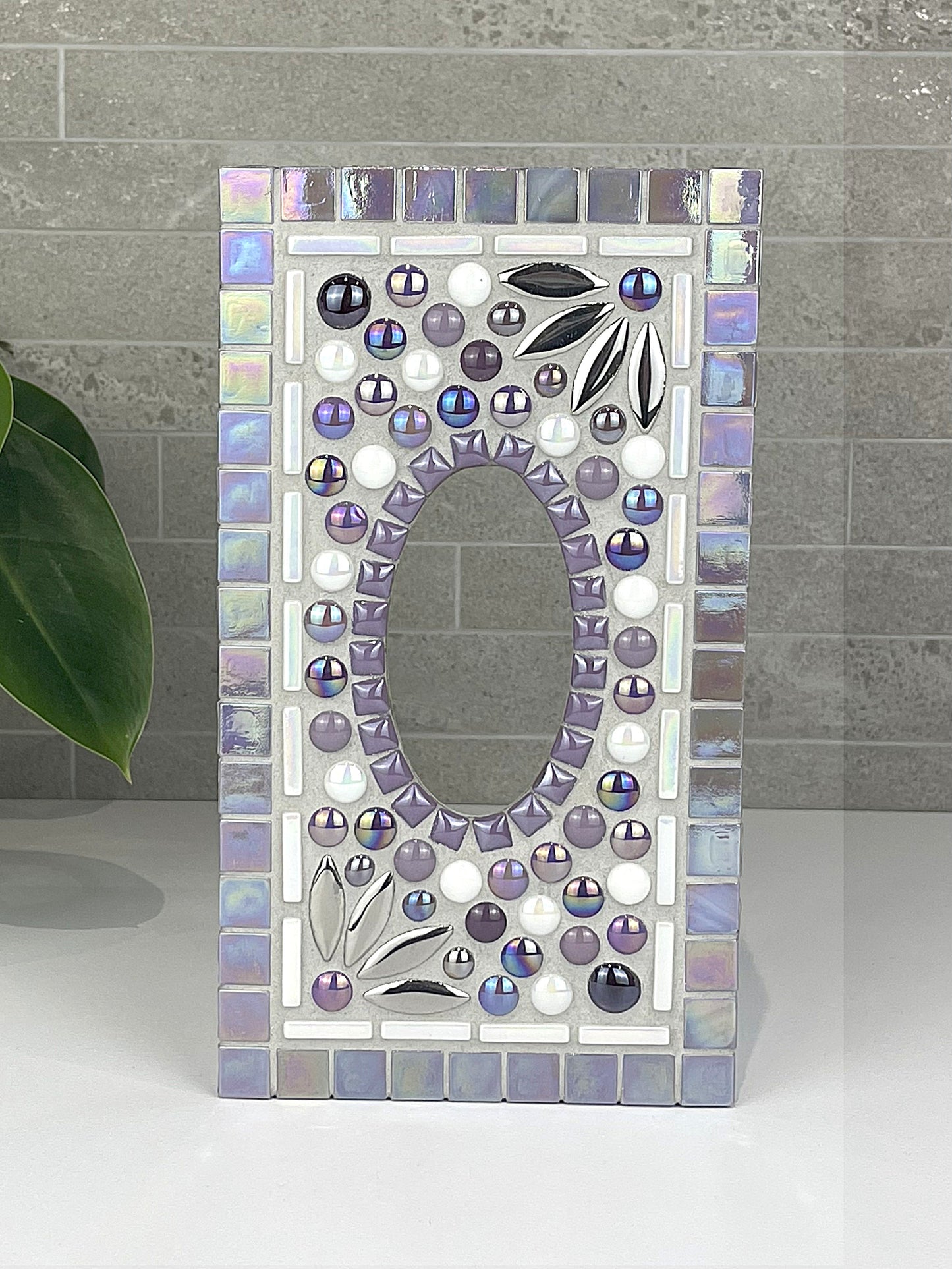 Purple and White Tissue Box Cover