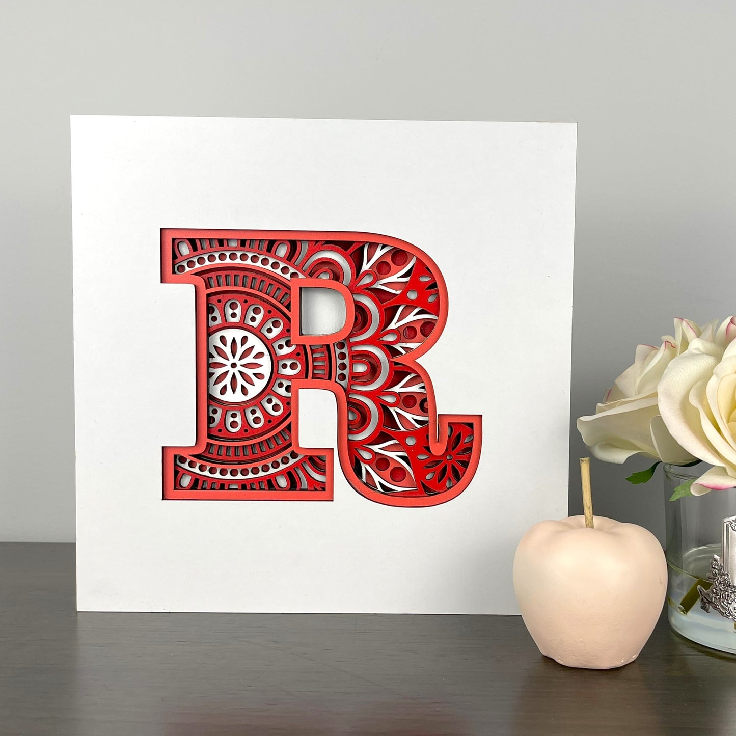 Letter R with Square Border