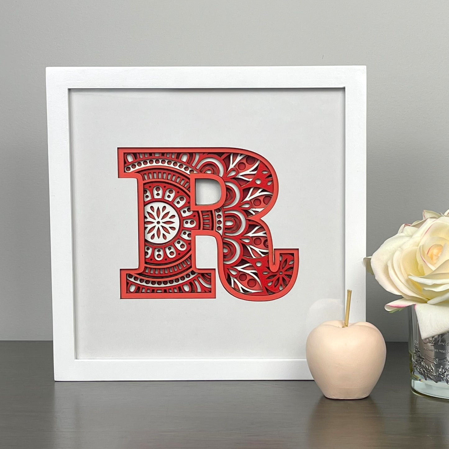 Letter R with Square Border