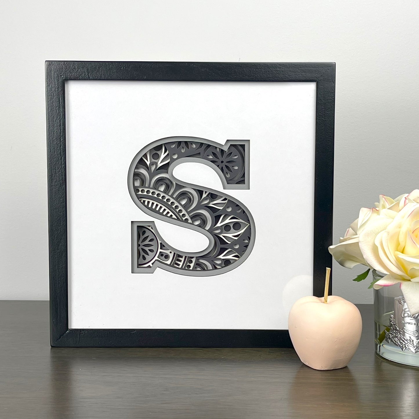 Letter S with Square Border