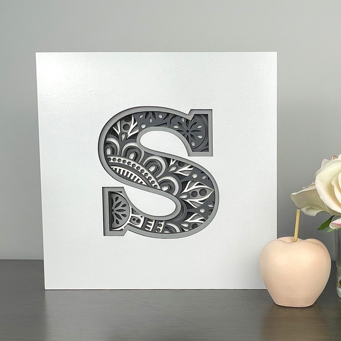 Letter S with Square Border