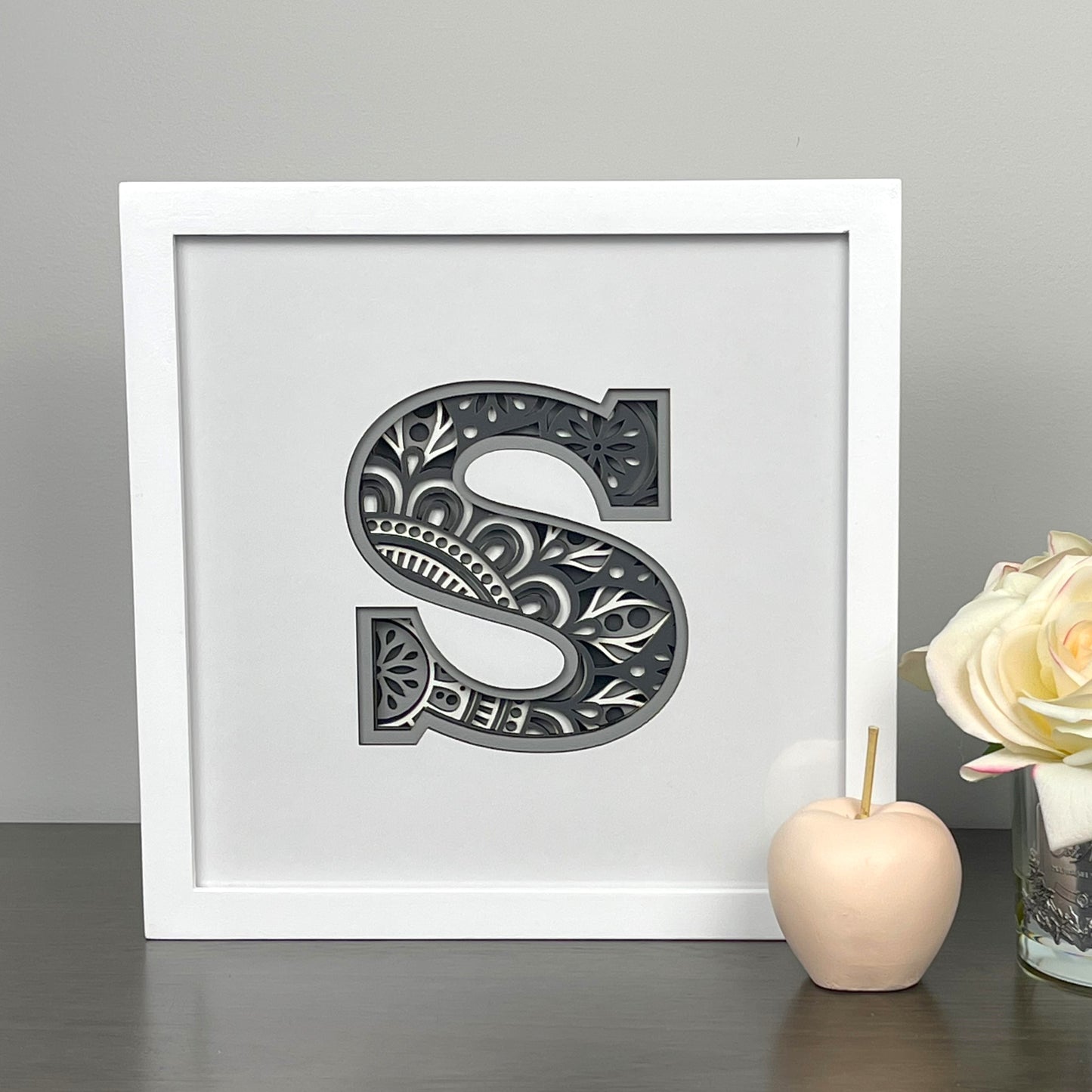 Letter S with Square Border