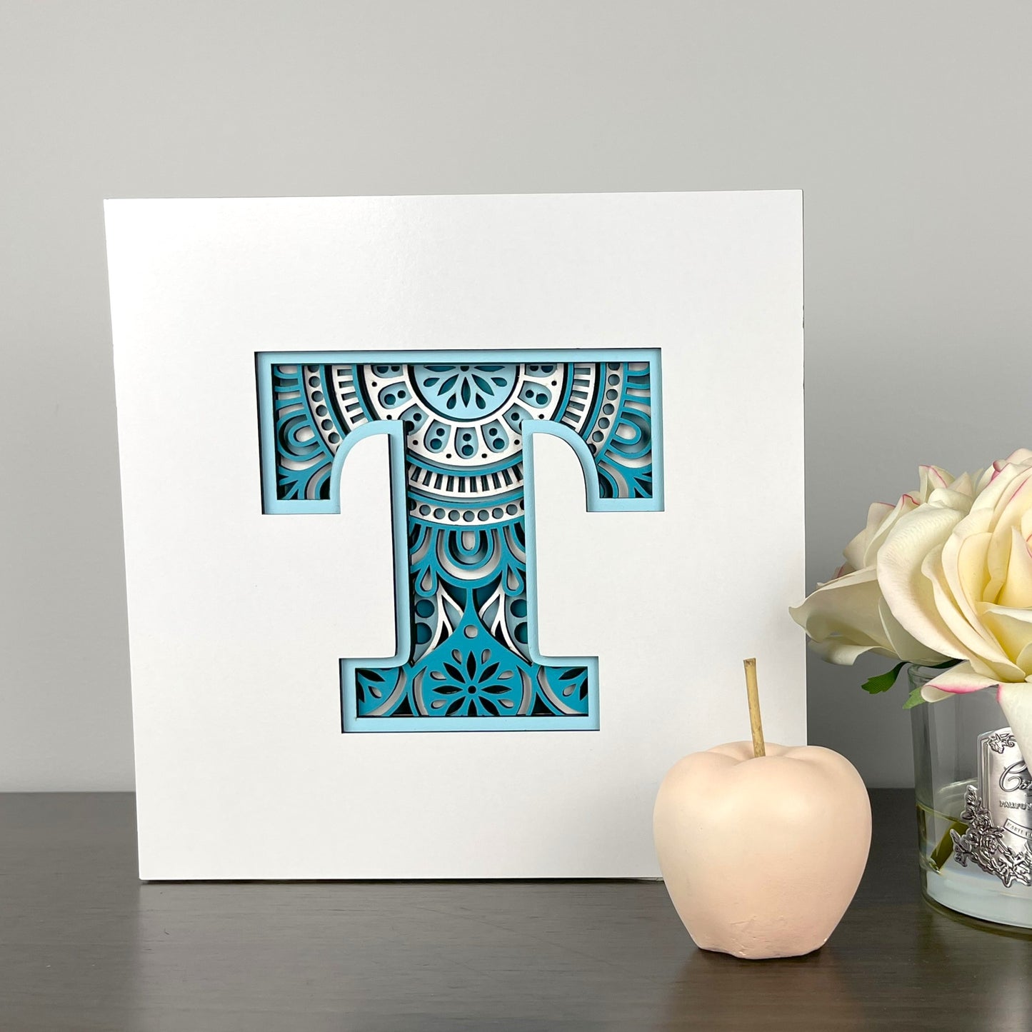 Letter T with Square Border