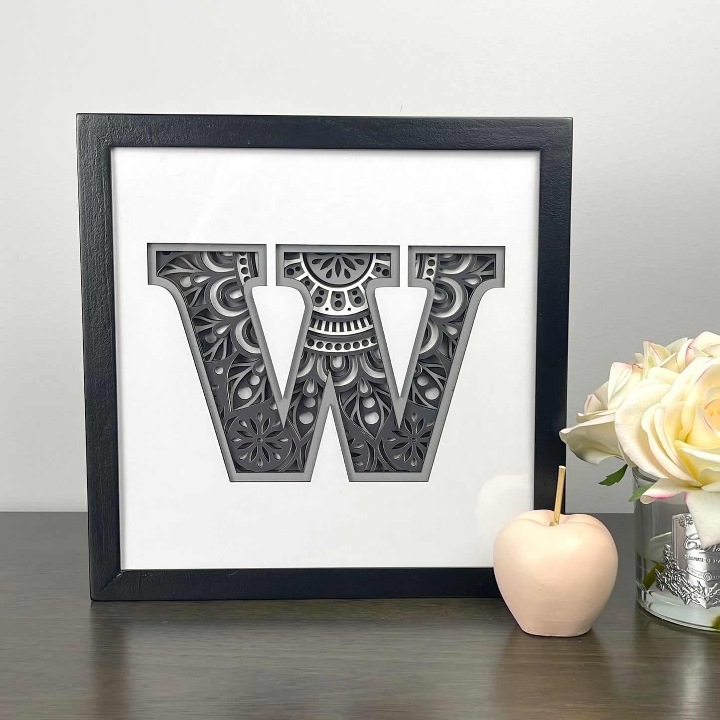 Letter W with Square Border
