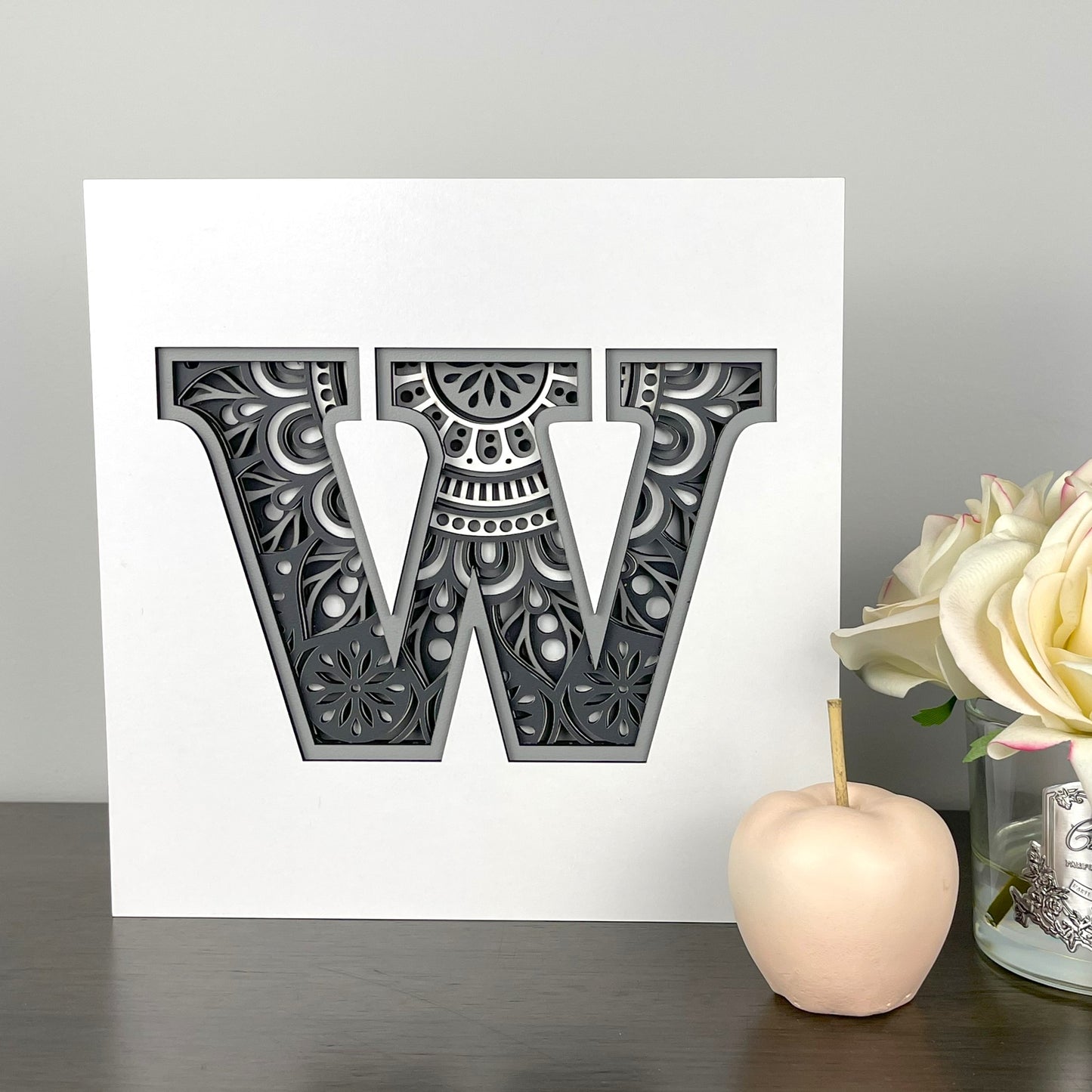 Letter W with Square Border