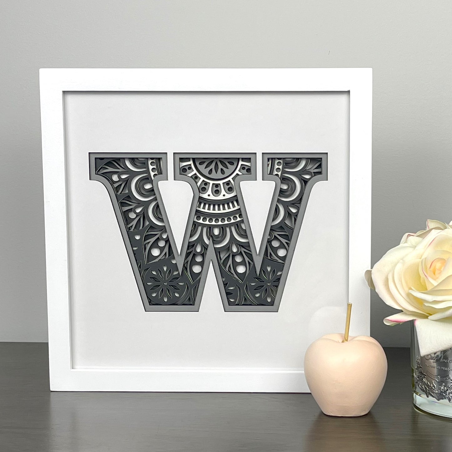Letter W with Square Border