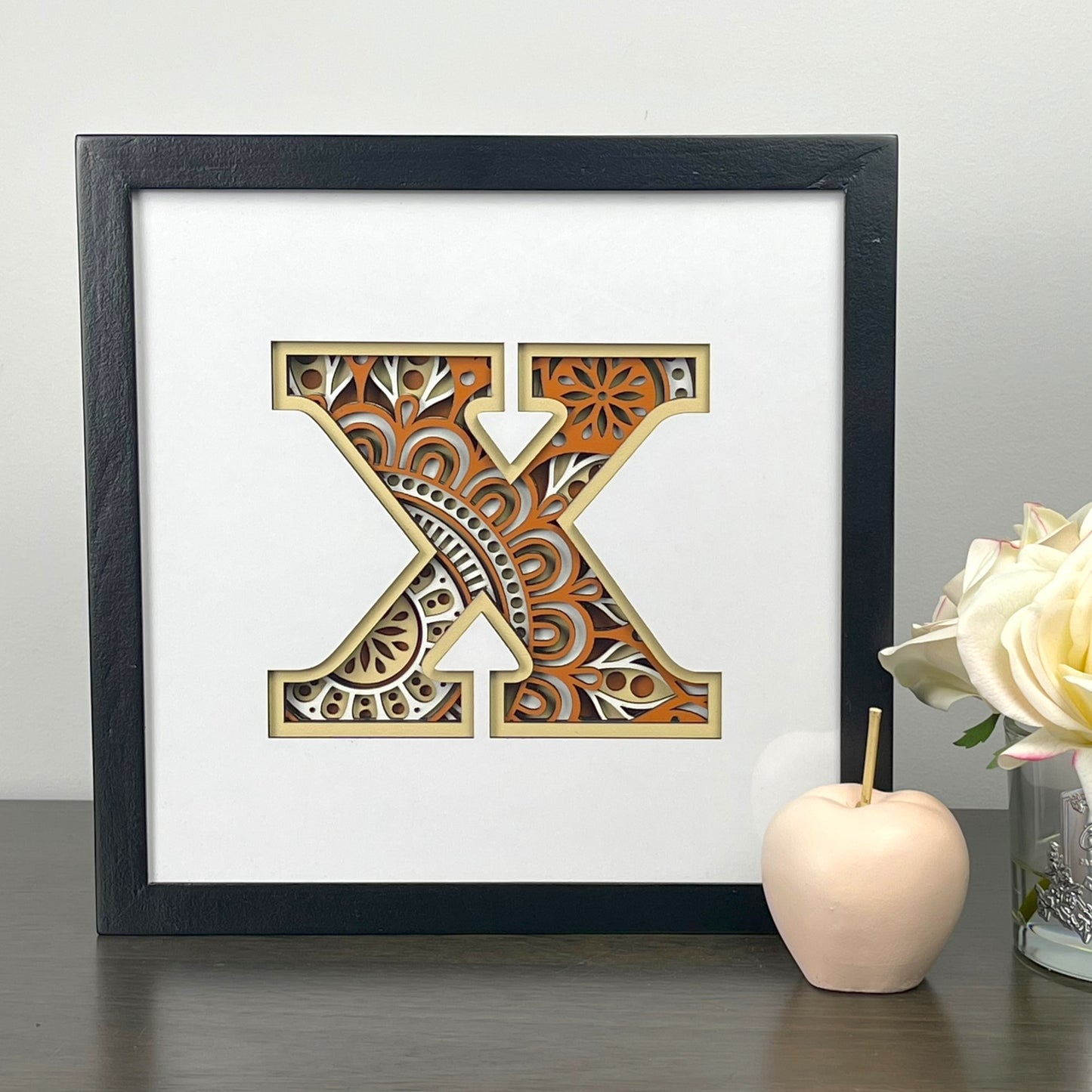 Letter X with Square Border