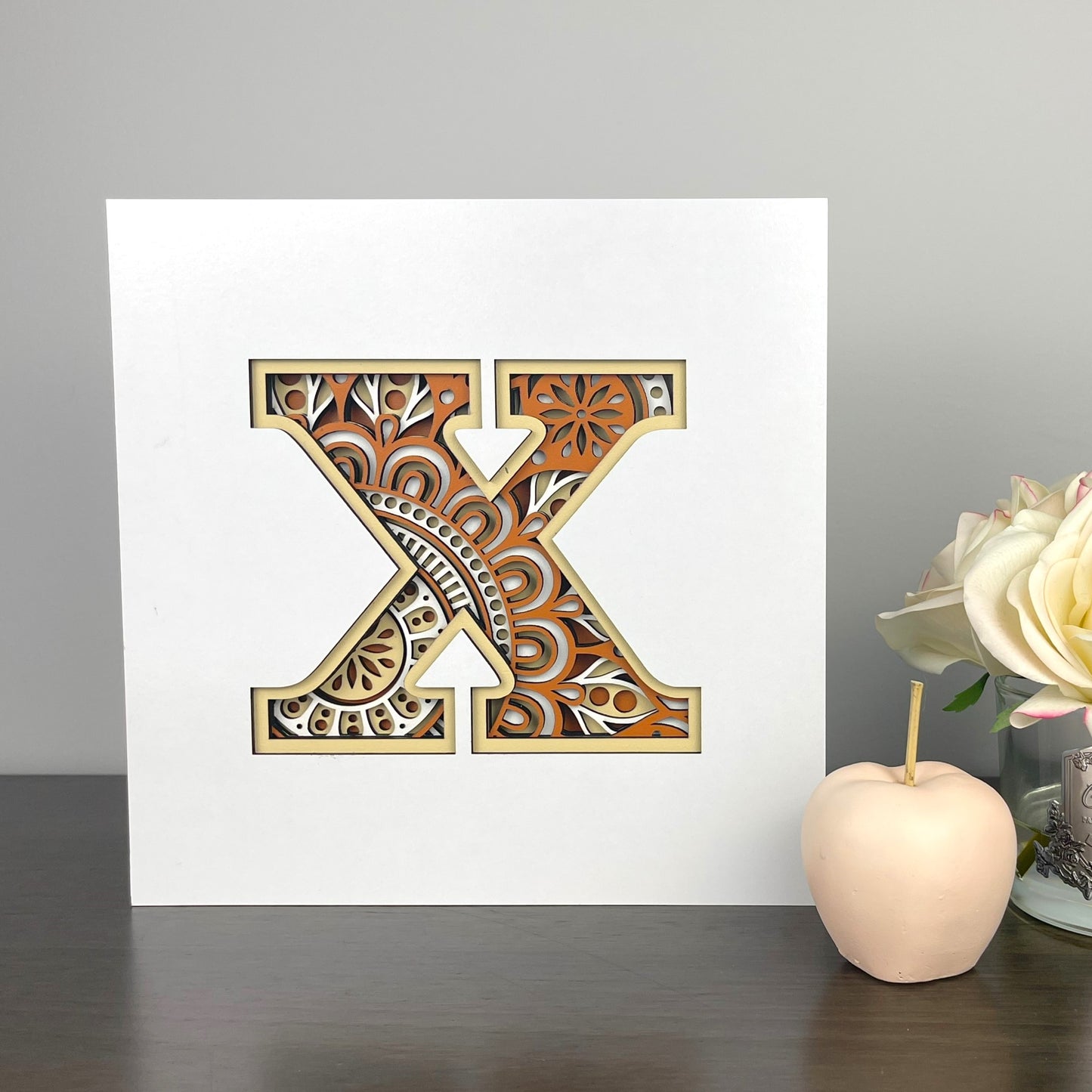 Letter X with Square Border