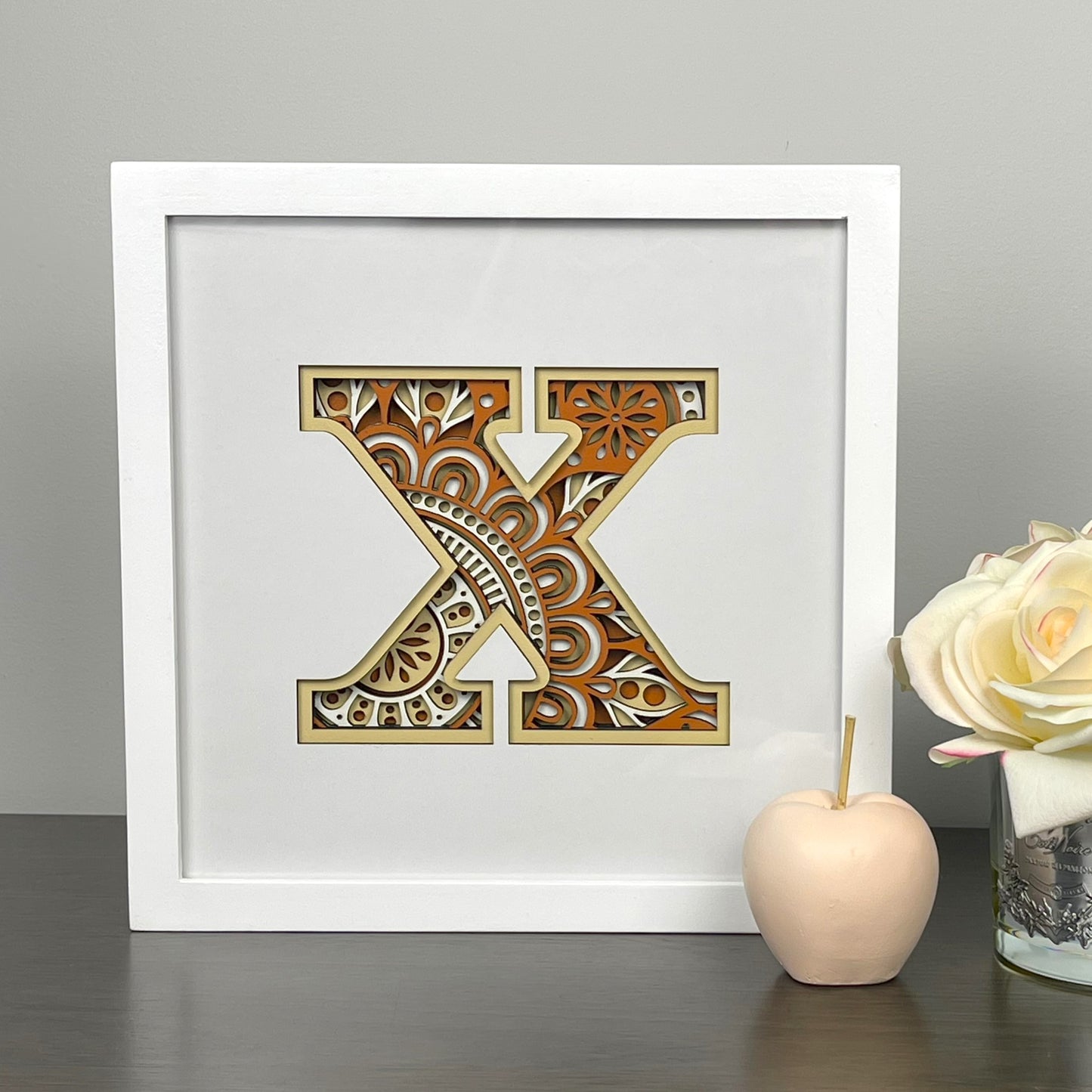 Letter X with Square Border