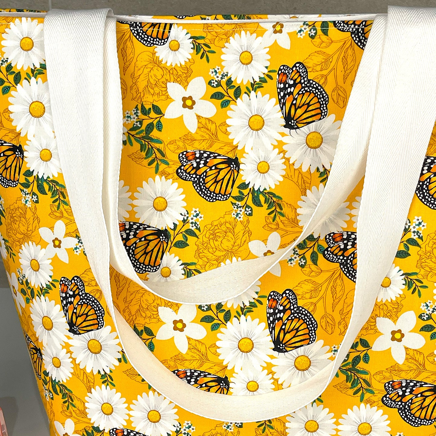 Large Yellow Flower Butterfly Bag