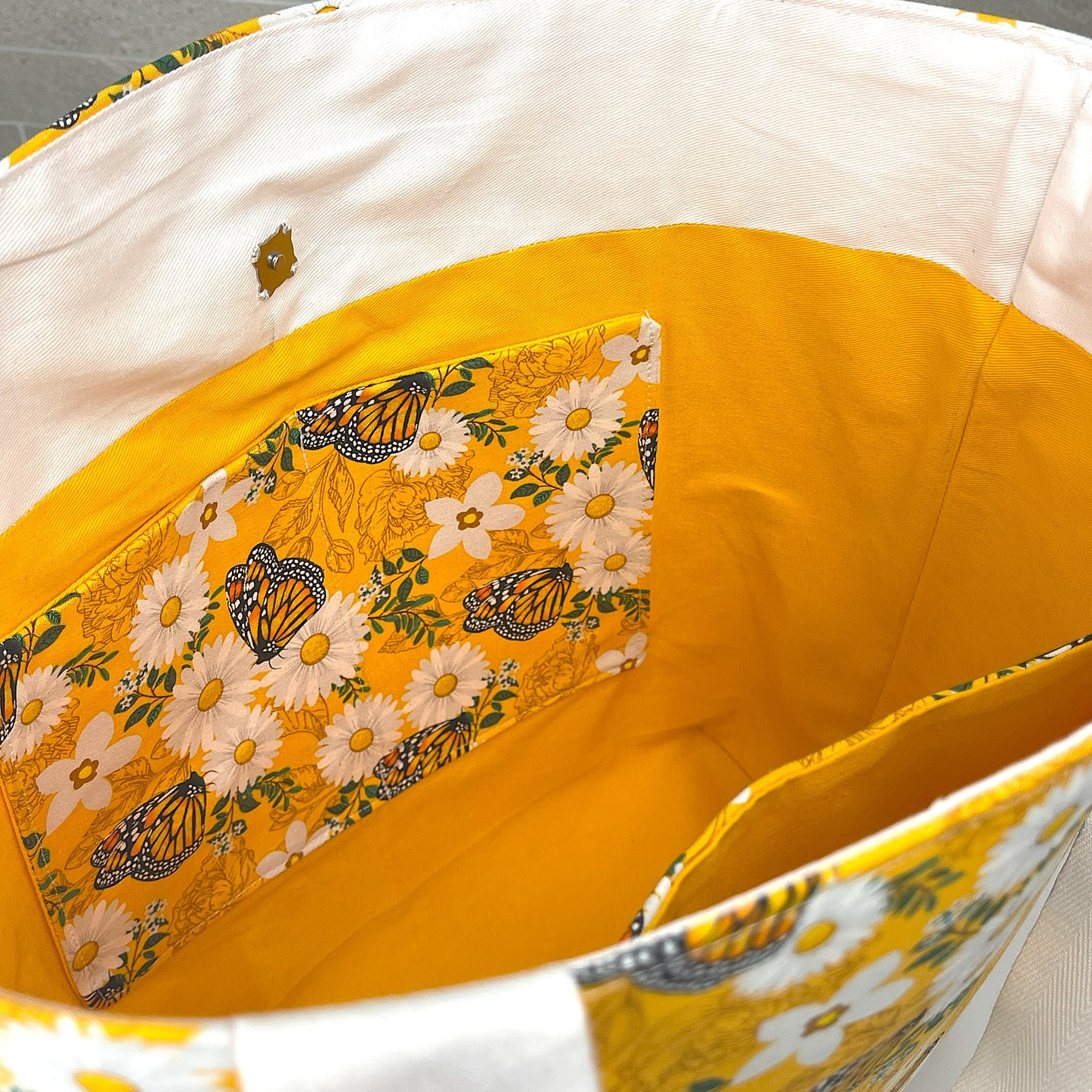 Large Yellow Flower Butterfly Bag