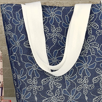 Medium Denim Floral Bag