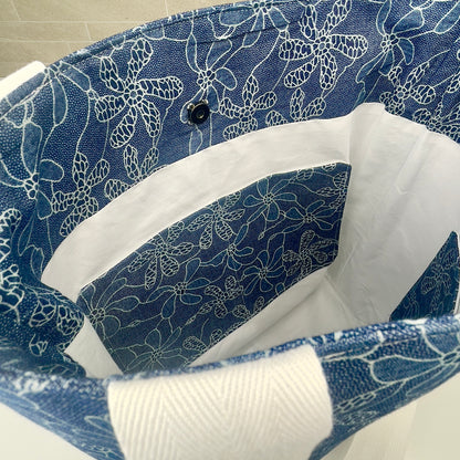 Medium Denim Floral Bag